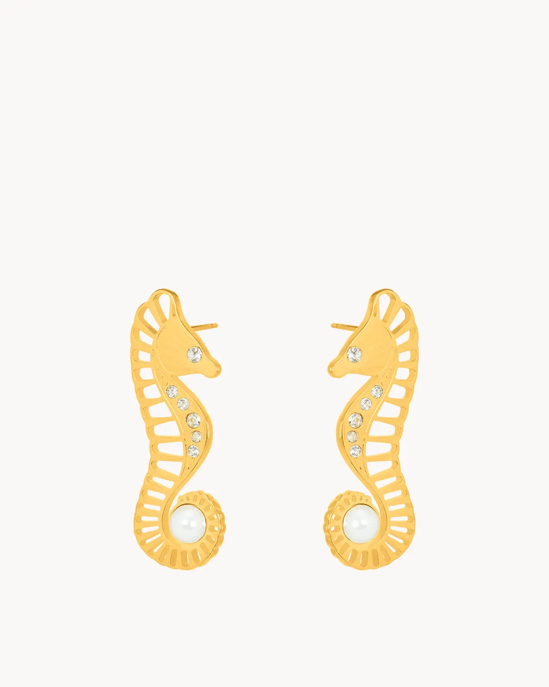 Timeless Pearl Statement Seahorse Earrings