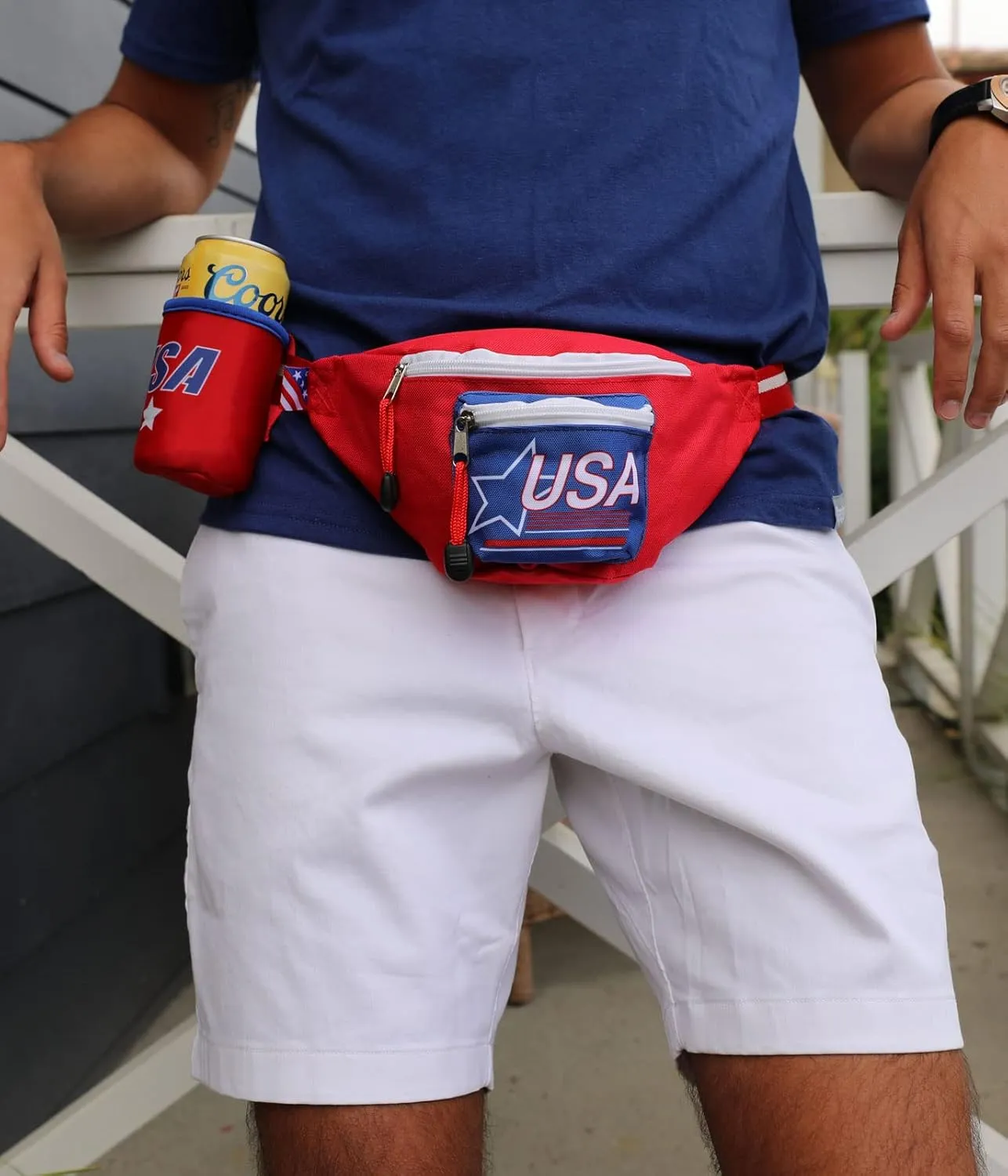 Tipsy Elves American Flag Fanny Packs for July 4th BBQs and Summer Pool Parties