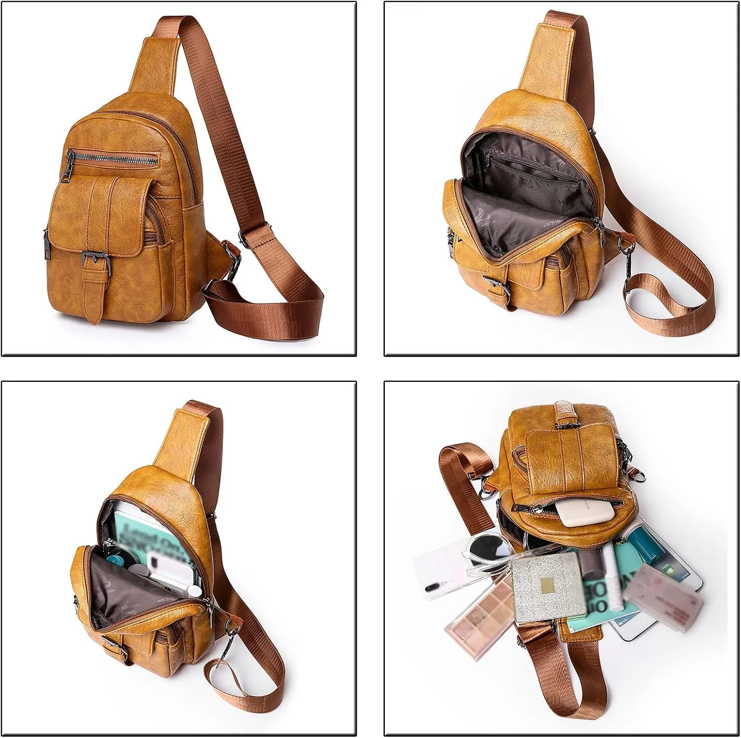 Tote Bag For Women Men Chest Bag Sling Bag Small Crossbody Pu Leather Satchel Day pack Fashion Shoulder Strap Bags G