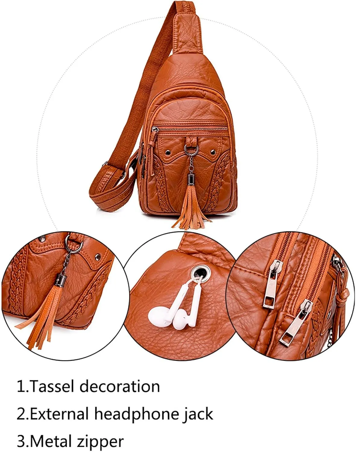Tote Bag For Women Retro Chest Bag Sling Bag Small Crossbody Pu Leather Satchel Day pack Fashion Shoulder Outdoor Bags i