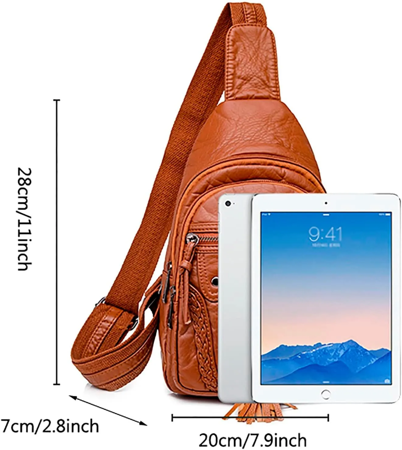 Tote Bag For Women Retro Chest Bag Sling Bag Small Crossbody Pu Leather Satchel Day pack Fashion Shoulder Outdoor Bags i