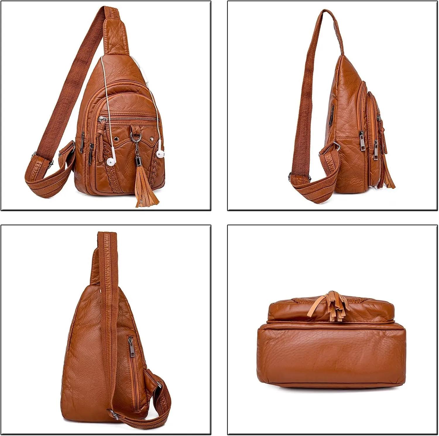 Tote Bag For Women Retro Chest Bag Sling Bag Small Crossbody Pu Leather Satchel Day pack Fashion Shoulder Outdoor Bags i