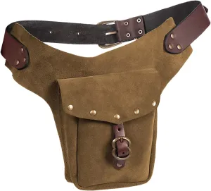 Tote Bag For Women Vintage Medieval Waist Pack Bag Leather Small Purse Leather Sporting Riding Hip Fanny Waist Cos Play E