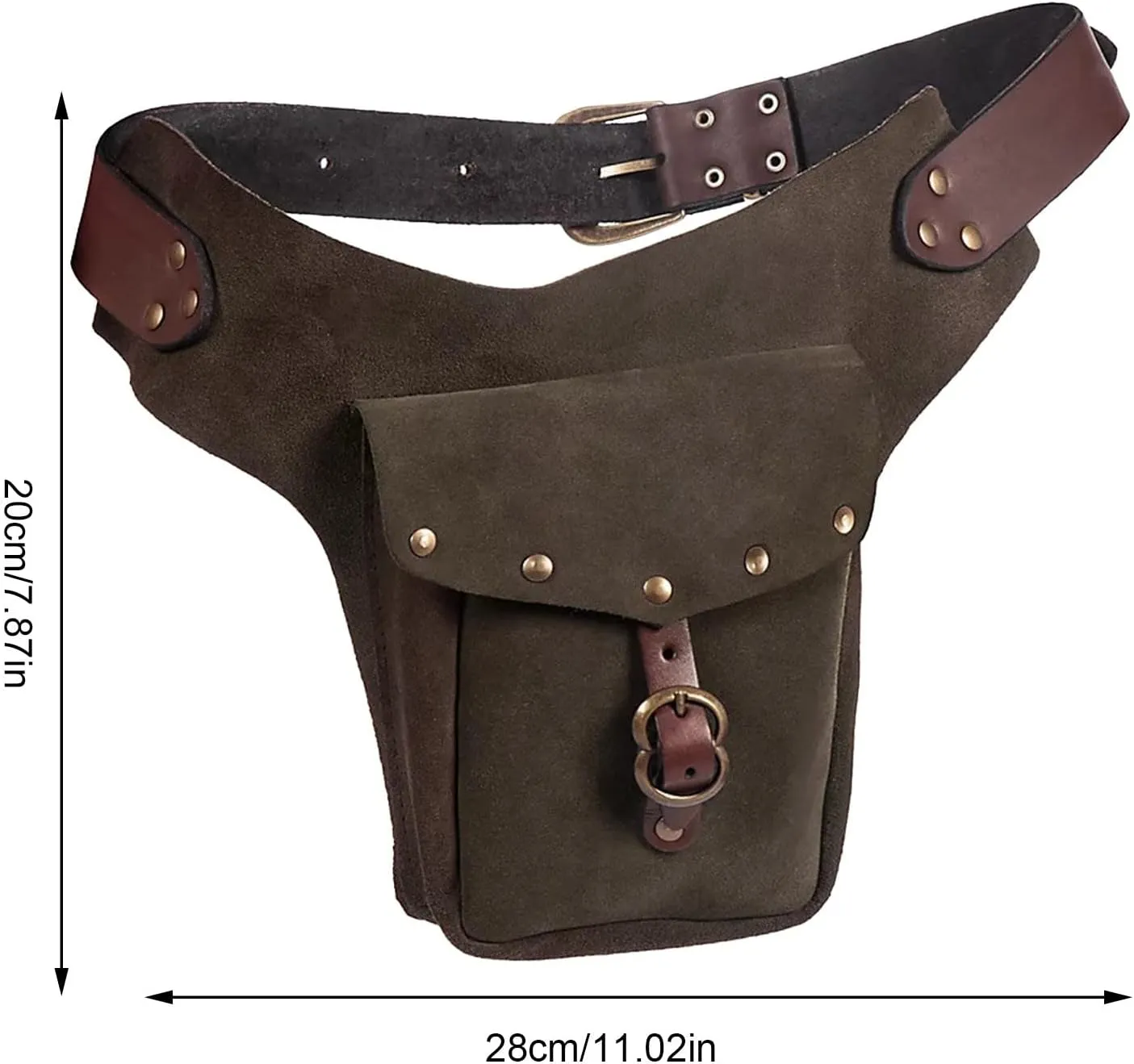 Tote Bag For Women Vintage Medieval Waist Pack Bag Leather Small Purse Leather Sporting Riding Hip Fanny Waist Cos Play E