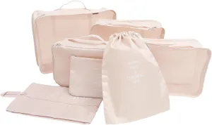 Travel Organized 7pcs Packing Cubes Set Luggage Packing Cubes Hanging Clothes Bag Travel Pouches for Suitcase