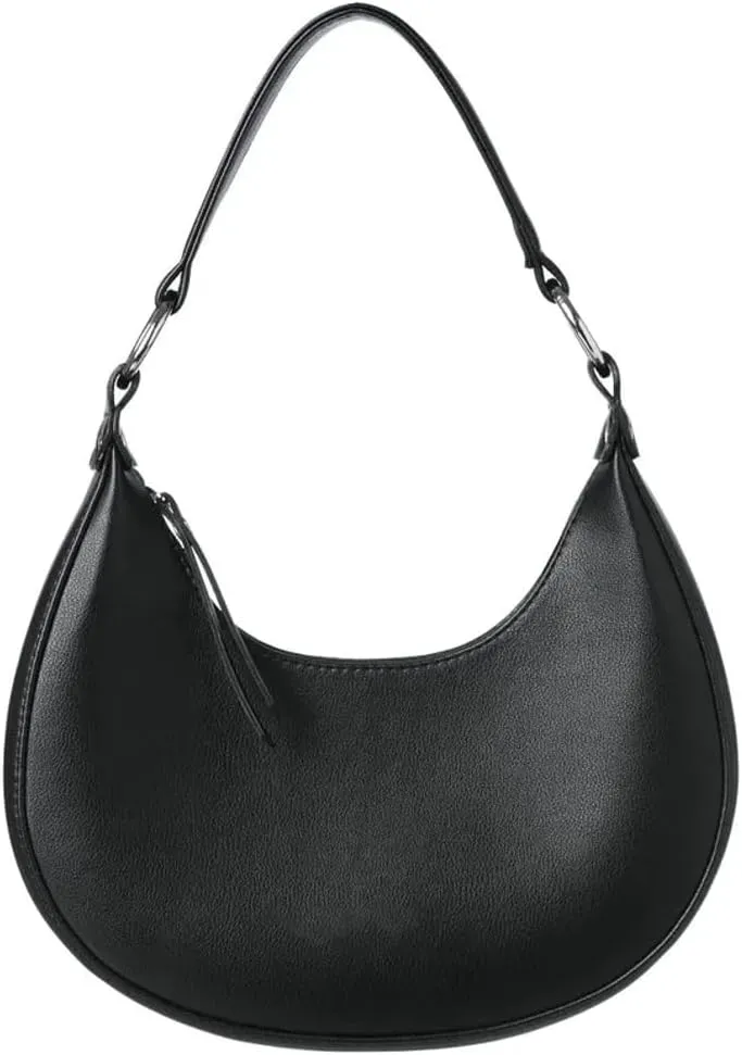 Trendy Half Moon Handbag Portable Large Capacity Shoulder Bag for Women Small Vegan Leather Tote Bag for Work 2025