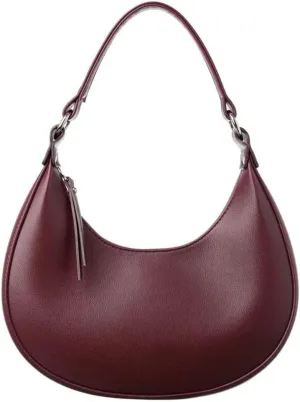 Trendy Half Moon Handbag Portable Large Capacity Shoulder Bag for Women Small Vegan Leather Tote Bag for Work 2025
