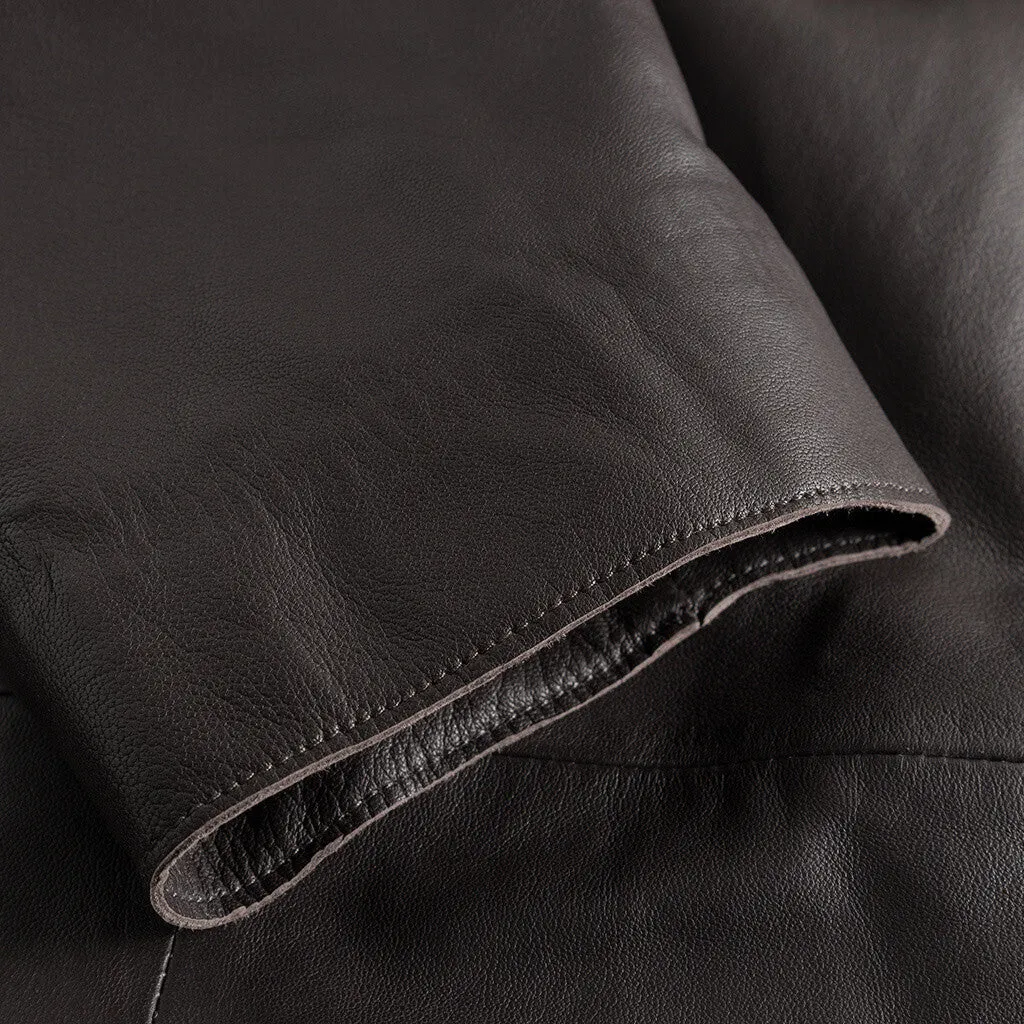 Trendy Naia trenchcoat jakke i blødt skind / 51118 - Chocolate