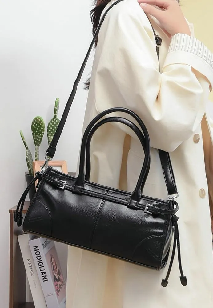Trendy Shoulder Crossbody Bags for Women Y2K Tote Purse Small Vintage PU Leather Handbag Ladies Underarm Satchels