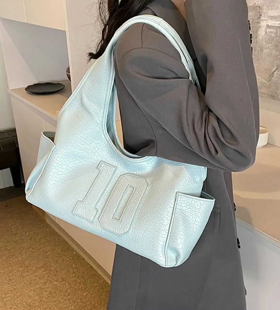 Trendy Vegan Leather Shoulder Bag for Women Top Handle Handbag Y2K Large Tote Purse Working Underarm Satchels