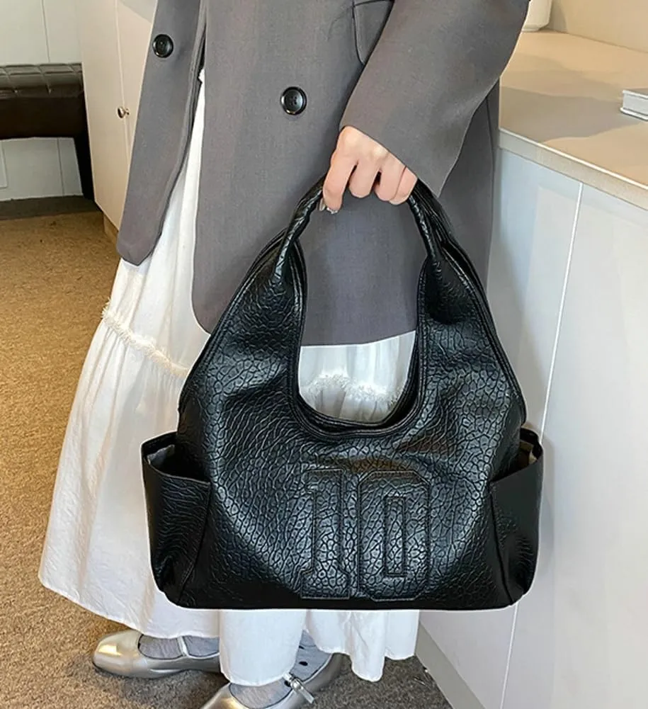 Trendy Vegan Leather Shoulder Bag for Women Top Handle Handbag Y2K Large Tote Purse Working Underarm Satchels