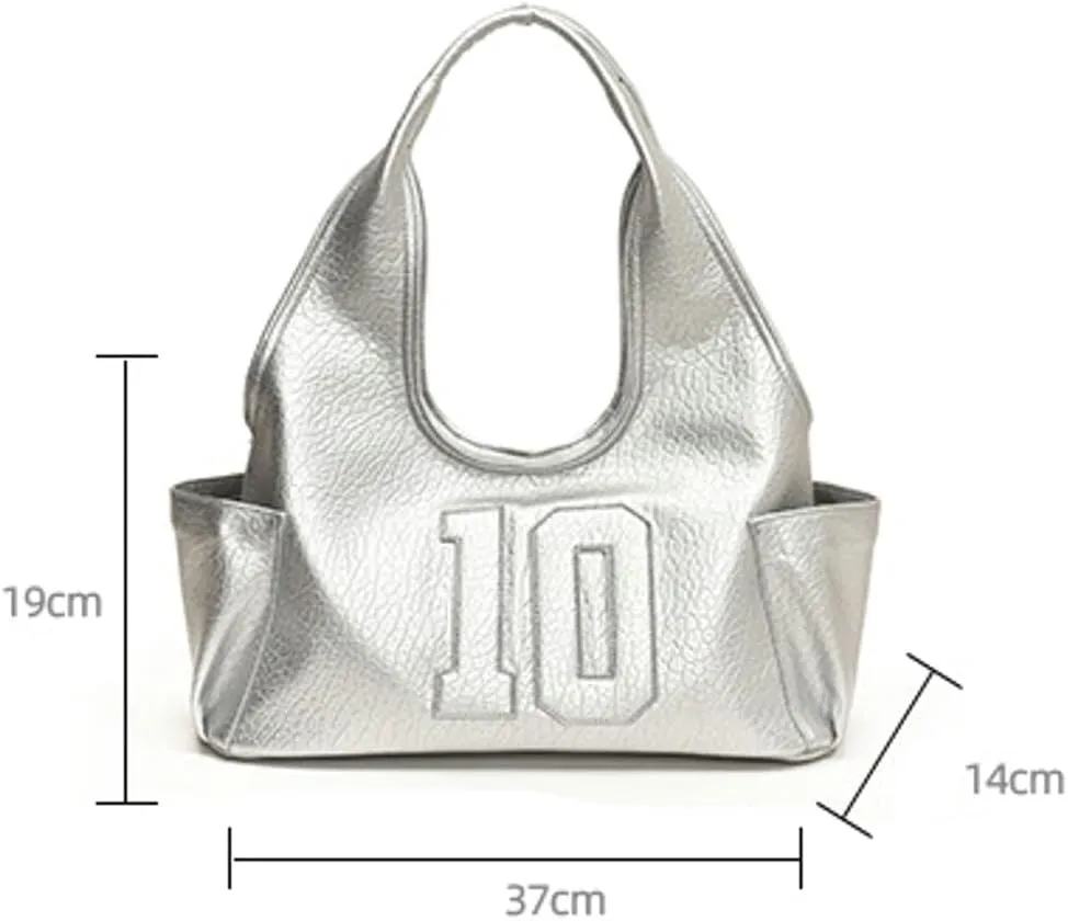 Trendy Vegan Leather Shoulder Bag for Women Top Handle Handbag Y2K Large Tote Purse Working Underarm Satchels