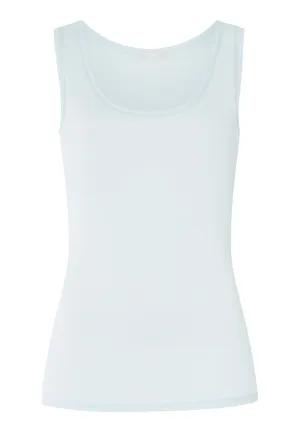Ultralight Round Neck Cotton Tank Top | Whispering Blue 71821-2503