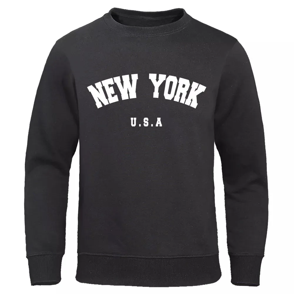 U.S.A NEW YORK City  Men Sweatshirts Fashion Casual Hoodie  cho