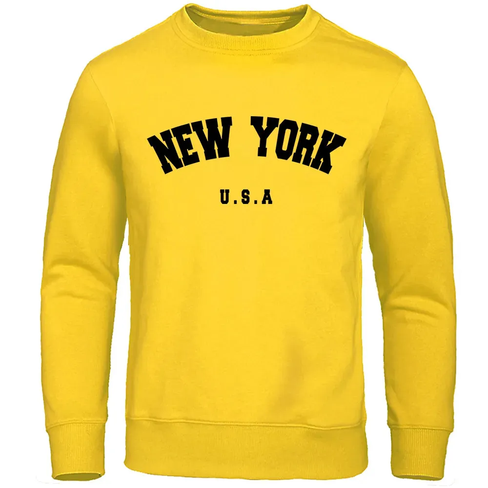 U.S.A NEW YORK City  Men Sweatshirts Fashion Casual Hoodie  cho