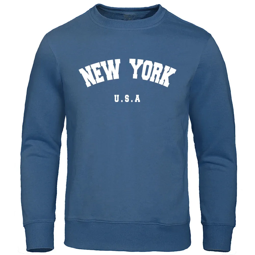 U.S.A NEW YORK City  Men Sweatshirts Fashion Casual Hoodie  cho