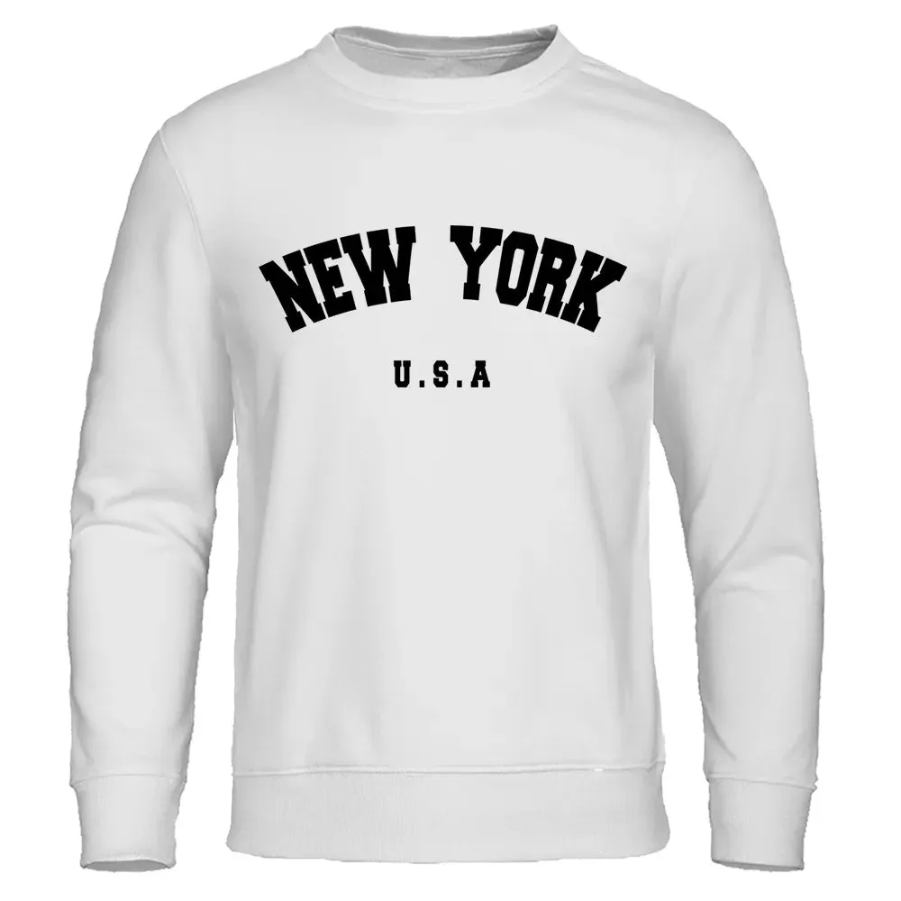 U.S.A NEW YORK City  Men Sweatshirts Fashion Casual Hoodie  cho