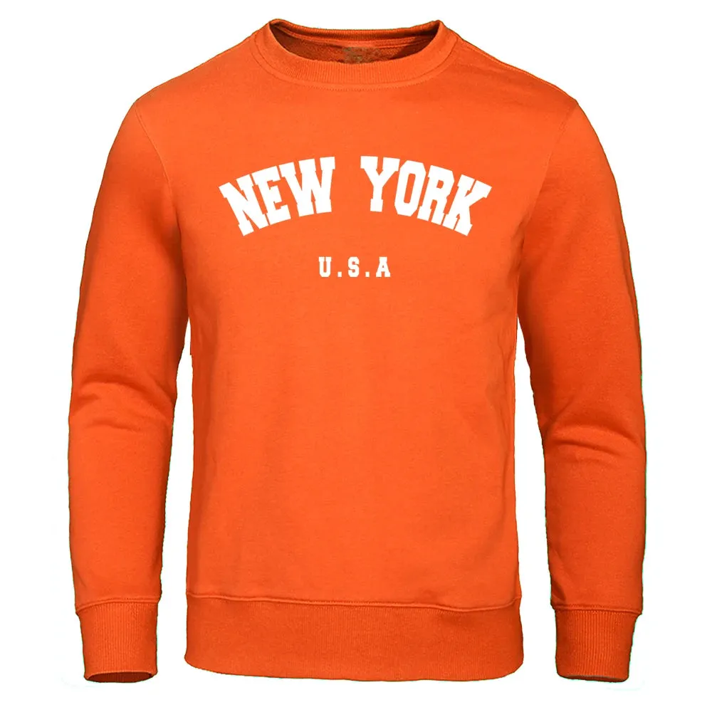 U.S.A NEW YORK City  Men Sweatshirts Fashion Casual Hoodie  cho