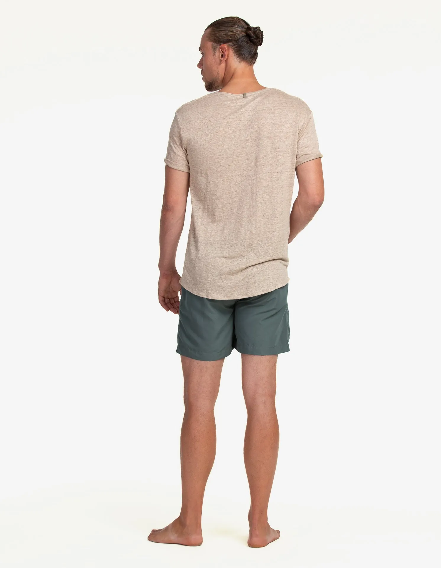 V-NECK LINEN SAND