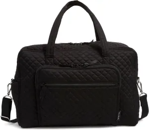 Vera Bradley Women's Cotton Weekender Travel Bag, True Black, One Size