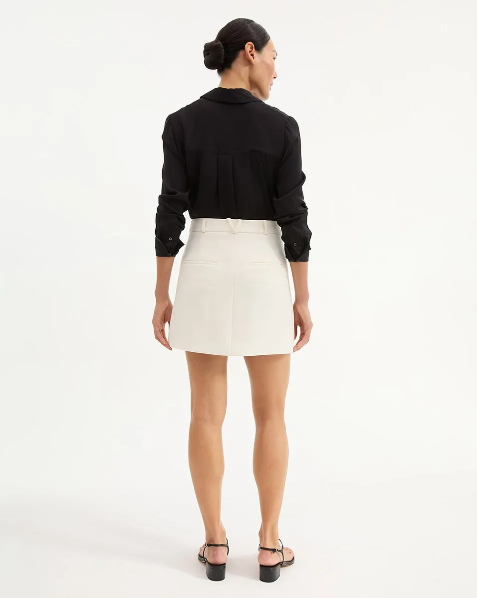 Veronica Beard Sadie A-Line Skirt in Off-White