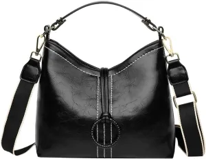 Vintage Bucket Handbags for Women Medium Size Shoulder Crossbody Purses Ladies Working Tote Bag Satchels