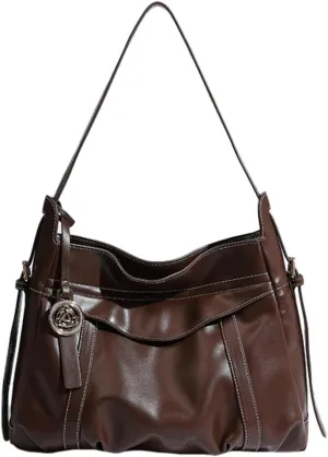Vintage Shoulder Bags for Women PU Leather Tote Crossbody Purse Soft Handbags Large Capacity Satchels