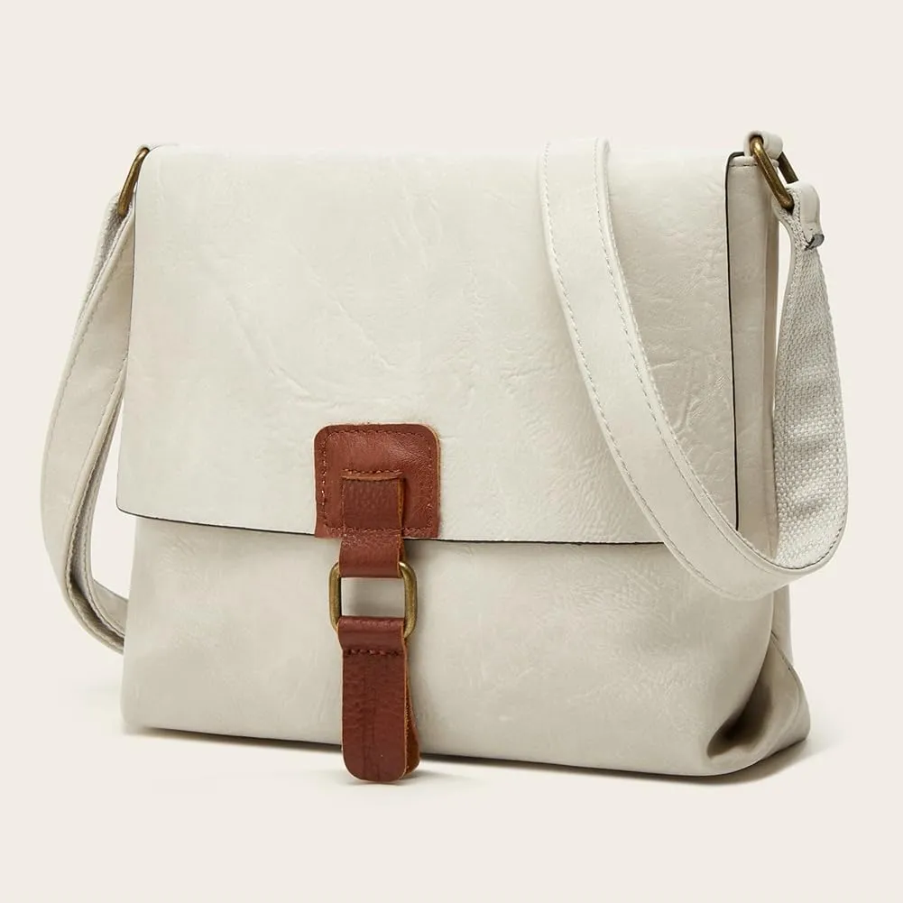 Vintage Shoulder Crossbody Purse for Women Soft Vegan Leather Tote Bag Casual Small Handbag Messenger Satchels