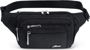 Waist Pack Bag Fanny Pack for Men&Women Hip Bum Bag with Adjustable Strap for Outdoors Workout Traveling Casual Running Hiking Cycling (New Black)