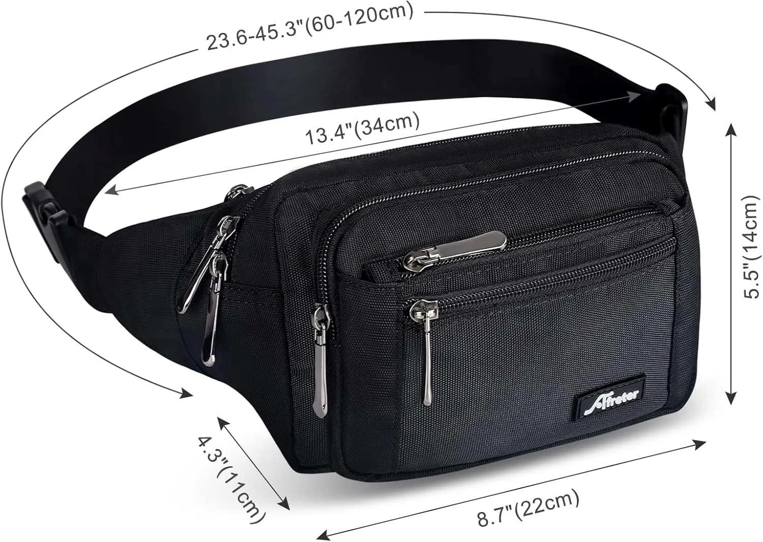 Waist Pack Bag Fanny Pack for Men&Women Hip Bum Bag with Adjustable Strap for Outdoors Workout Traveling Casual Running Hiking Cycling (New Black)