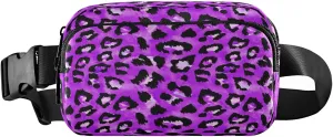 Watercolor Animal Skin Leopard Tie Dye Gradient Belt Bag for Women Men Fanny Pack Small Waist Pouch Crossbody Bags for Outdoor Hiking Running Travel