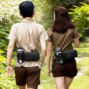 Waterproof Running Waist Bag, Portable Cup Holder Design, Suitable For Outdoor Activities Such As Exercise, Travel, Hiking, Cycling, Dog Walking, And Running