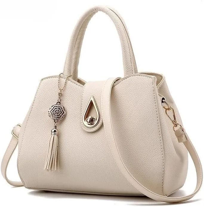 Women Fashion Elegant Simple Handbags Pu Leather Hand Tassels Shoulder Cross Body Bag Hobo Bags Totes