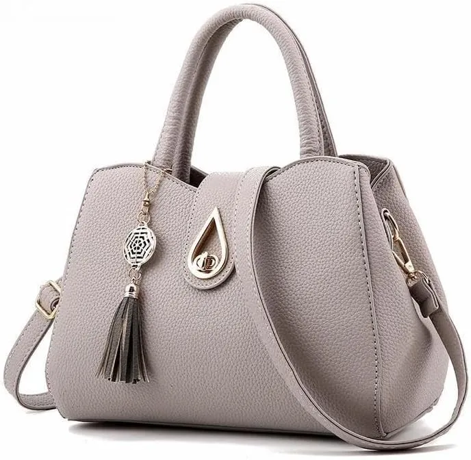 Women Fashion Elegant Simple Handbags Pu Leather Hand Tassels Shoulder Cross Body Bag Hobo Bags Totes