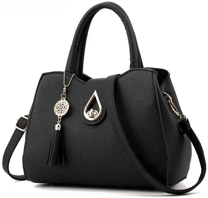 Women Fashion Elegant Simple Handbags Pu Leather Hand Tassels Shoulder Cross Body Bag Hobo Bags Totes