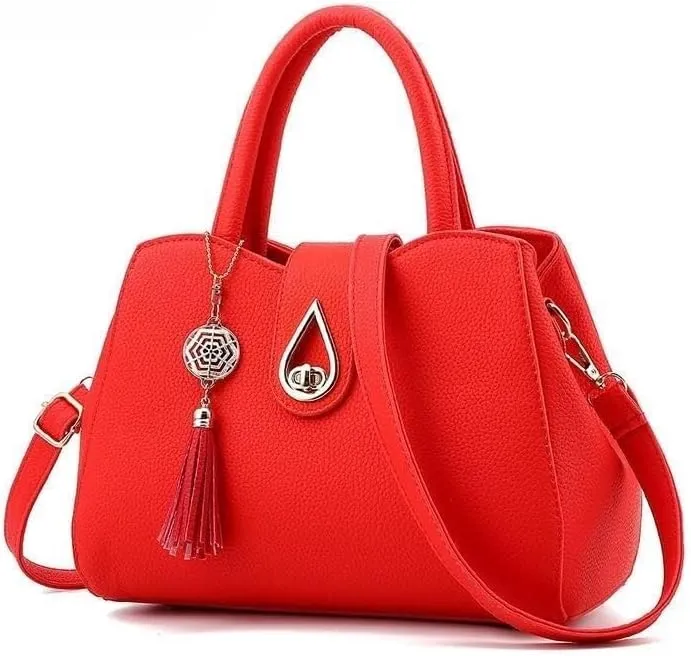 Women Fashion Elegant Simple Handbags Pu Leather Hand Tassels Shoulder Cross Body Bag Hobo Bags Totes