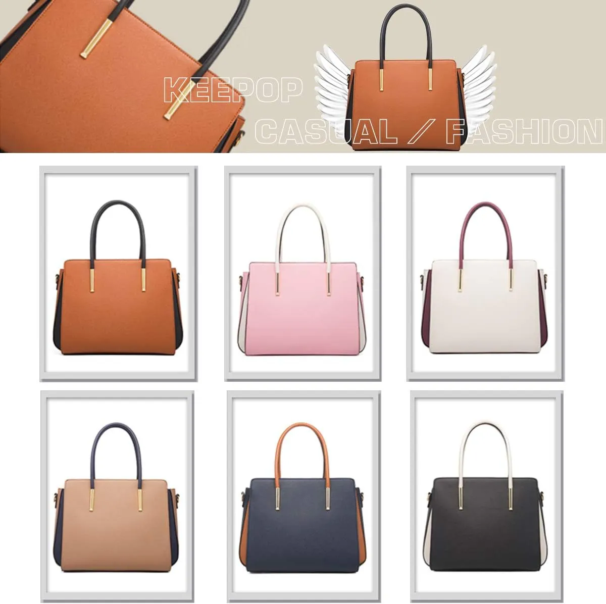 Women Fashion Handbags 4pcs Tote Bags Set Shoulder Bag Top Handle Satchels Purse