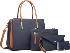 Women Fashion Handbags 4pcs Tote Bags Set Shoulder Bag Top Handle Satchels Purse