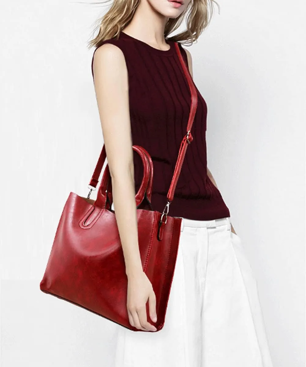 Women Handbag and Purse 3PCS Tote Satchels Top-handle Shoulder Crossbody Bag Clutches
