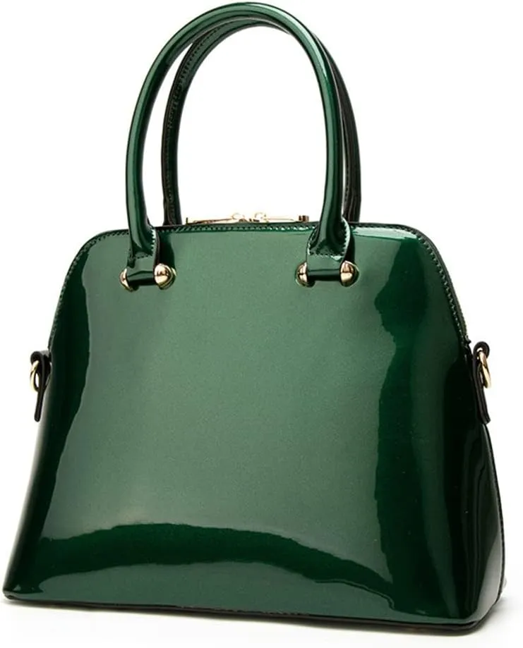 Women Handbag Patent Leather Top Handle Purse Glossy Shoulder Bag Party Satchels