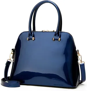 Women Handbag Patent Leather Top Handle Purse Glossy Shoulder Bag Party Satchels