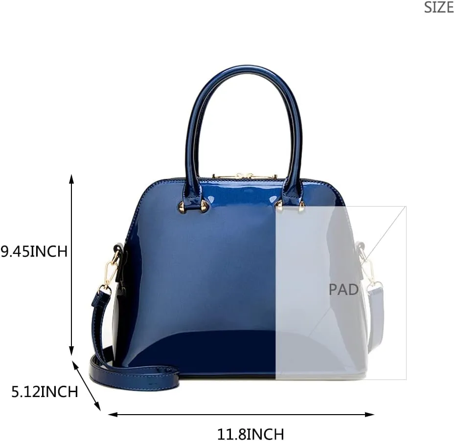 Women Handbag Patent Leather Top Handle Purse Glossy Shoulder Bag Party Satchels