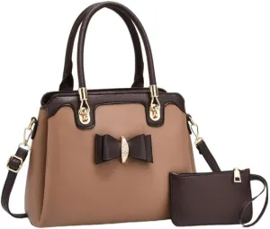 Women Tote Large Capacity Handbag Satchel Shoulder Bag 2Pcs Travel Duffel Bags Totes Sets Waterproof Pu Leather