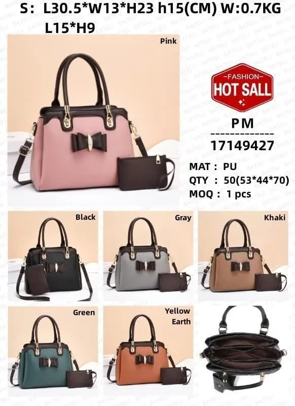 Women Tote Large Capacity Handbag Satchel Shoulder Bag 2Pcs Travel Duffel Bags Totes Sets Waterproof Pu Leather