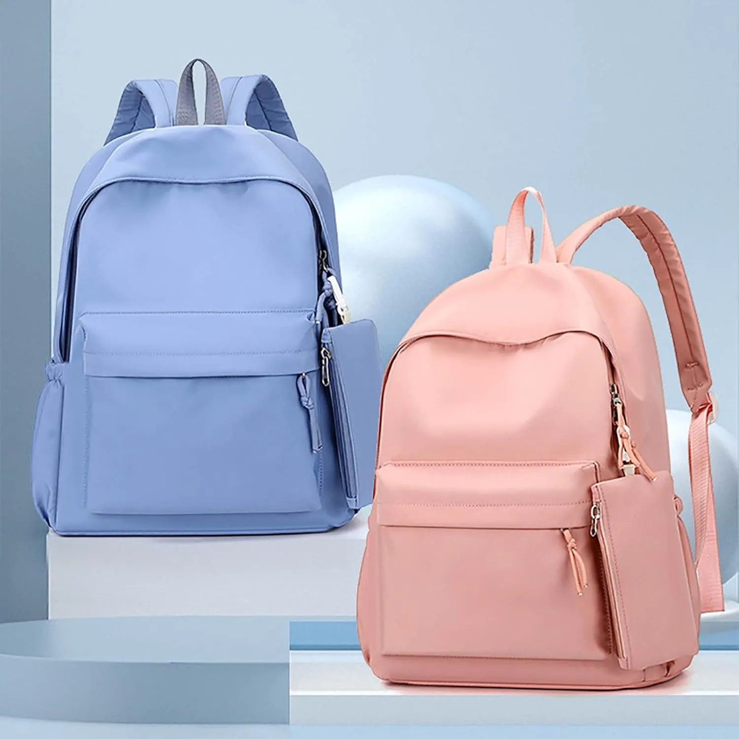 Women's Casual Fashion Backpack Soft Rucksack Ladies Shoulder Bags Medium Mini Vegan Leather Backpack for Woman(Blue)