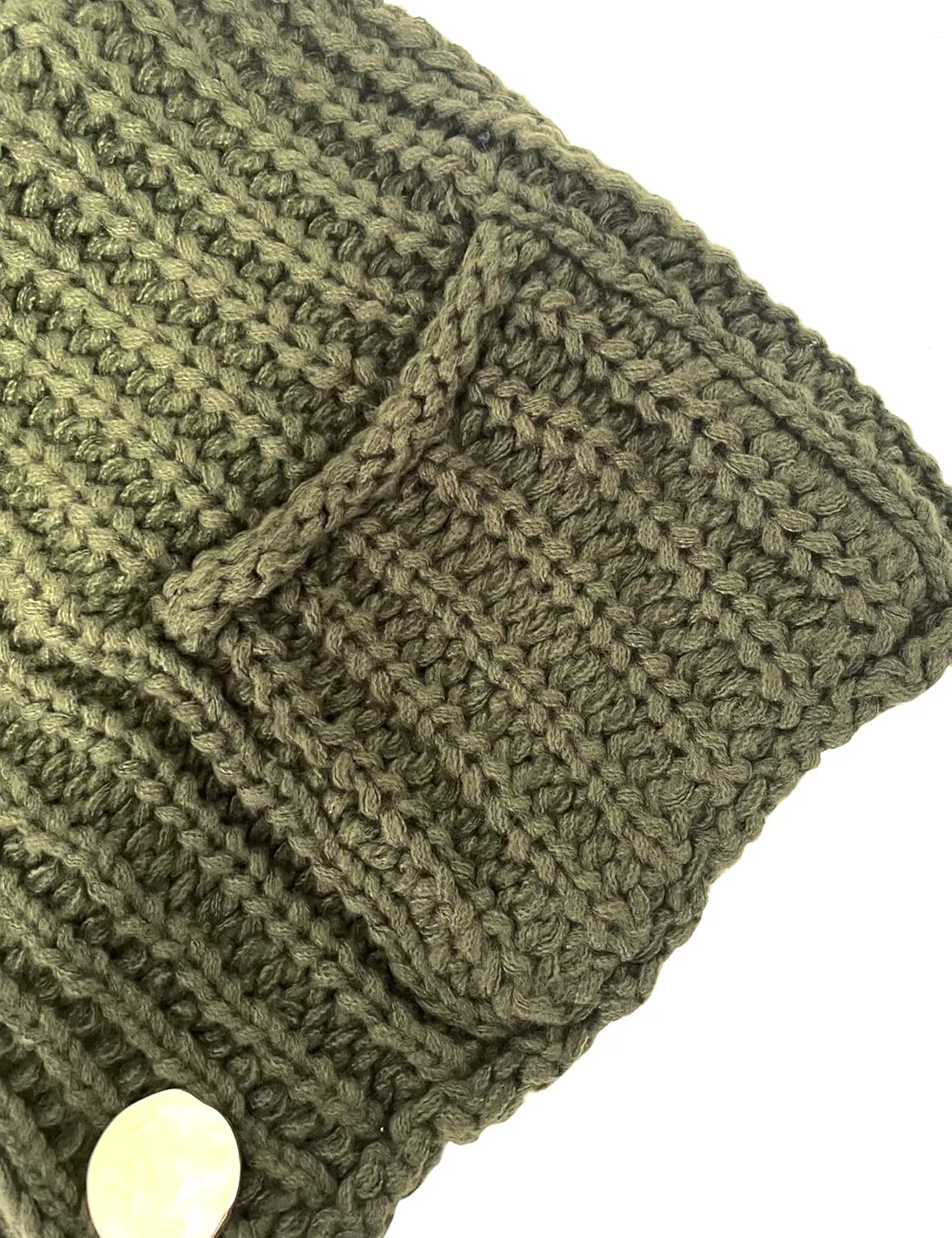 Womens Fall Chunky Knit Cardigan Gold Button Down Long Sleeve Crop Crochet Sweater