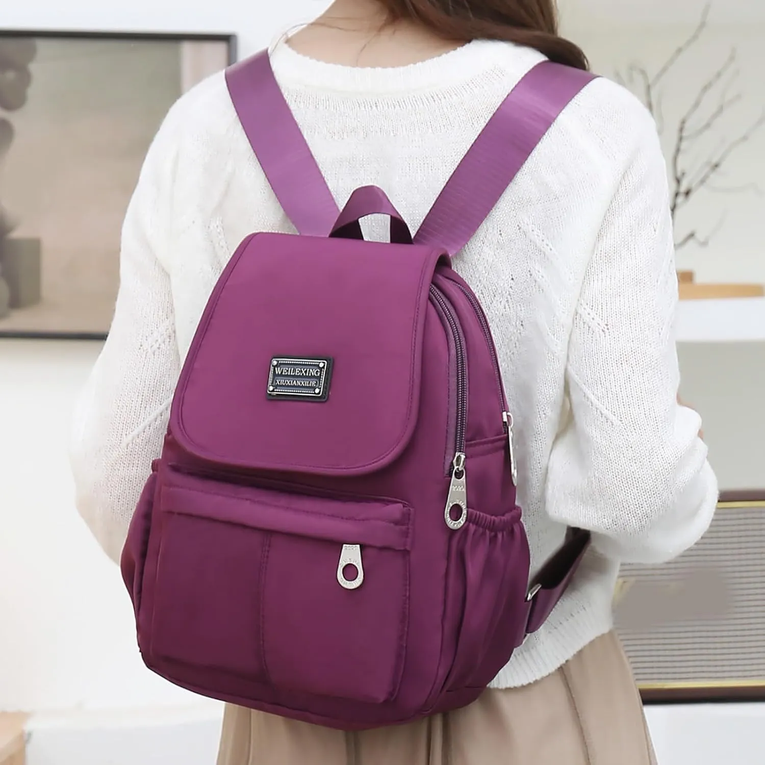 Women's Fashion Casual Shoulder Bag Multifunction Practical Layered Backpacks Fashion Faux Work Travel Handbags