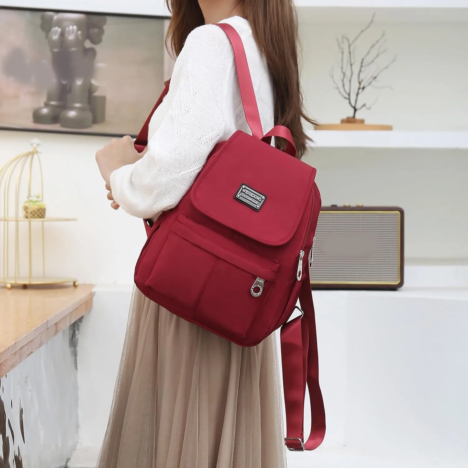 Women's Fashion Casual Shoulder Bag Multifunction Practical Layered Backpacks Fashion Faux Work Travel Handbags