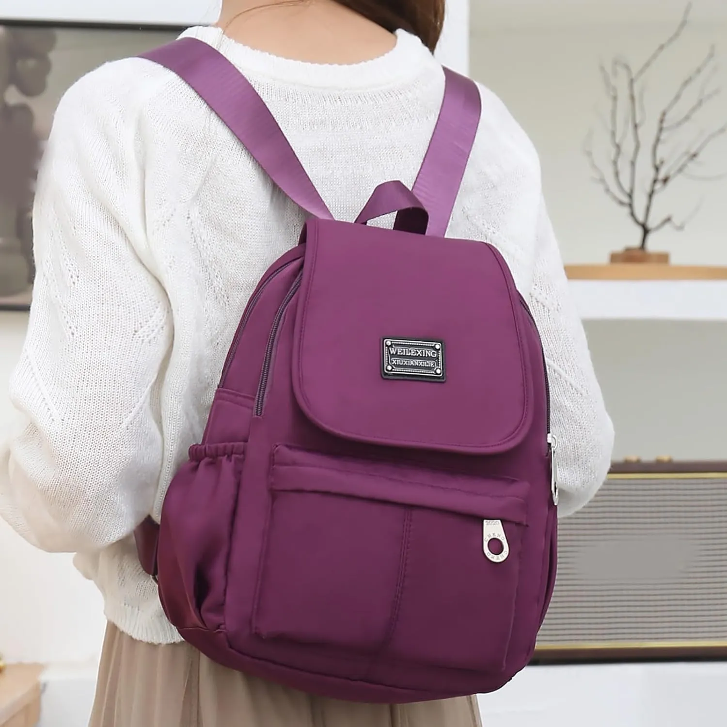 Women's Fashion Casual Shoulder Bag Multifunction Practical Layered Backpacks Fashion Faux Work Travel Handbags