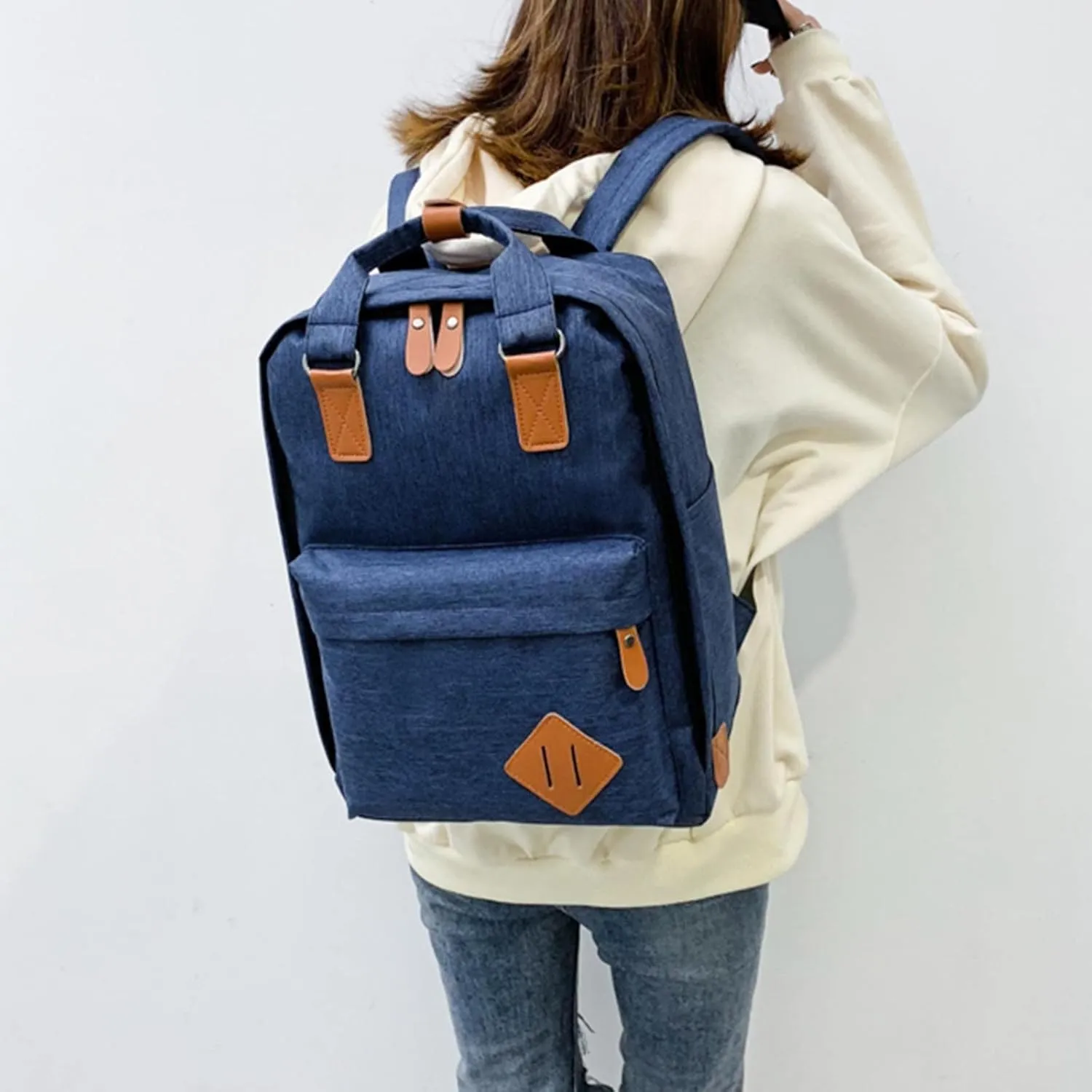 Women's Fashion Casual Shoulder Bag Transparent Practical Large Capacity Zipper Backpacks Womens Crossbody Bag(Blue)